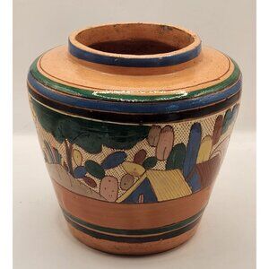 Mexican Tlaquepaque redware pottery vase.